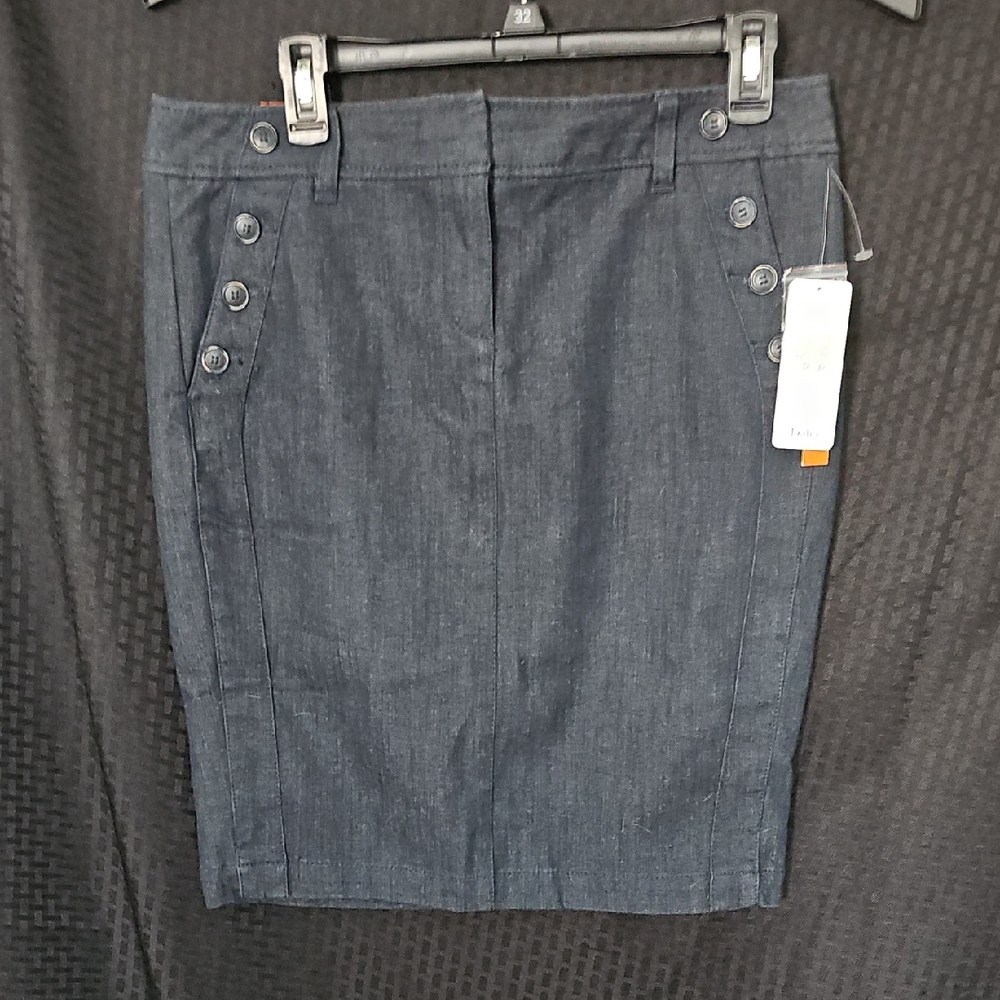 Classic Black Denim Skirt
